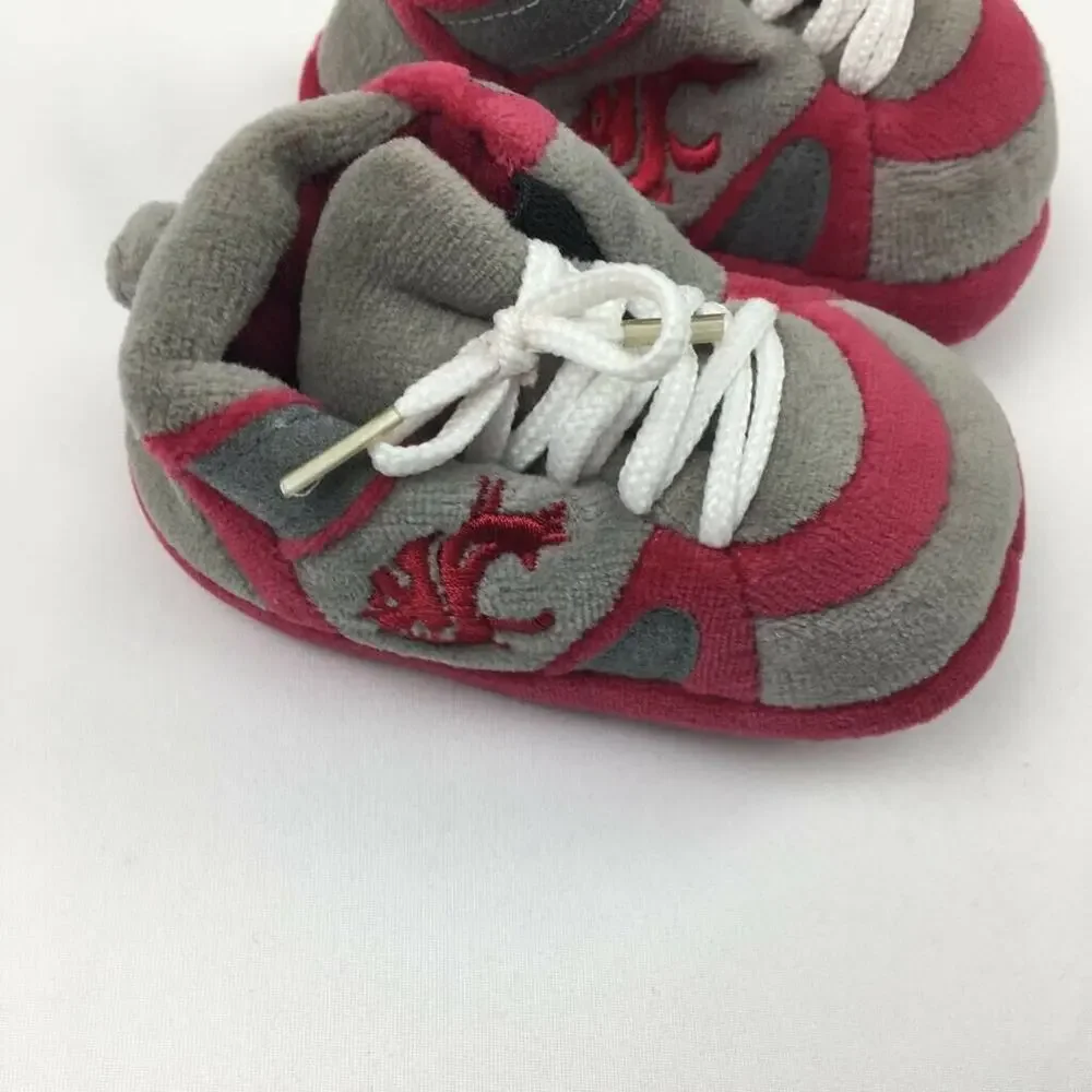 Comfy Feet Baby Boys Soft Soled First Slippers Red Gray Lace Up 0-9 Months